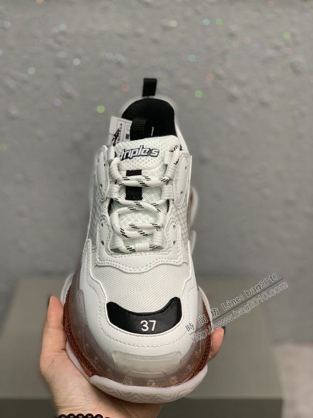 Balenciaga經典款男女鞋 巴黎世家頂級版本Triple S厚底氣墊大底LOGO老爹鞋 Balenciaga情侶款老爹鞋  hdbl1276